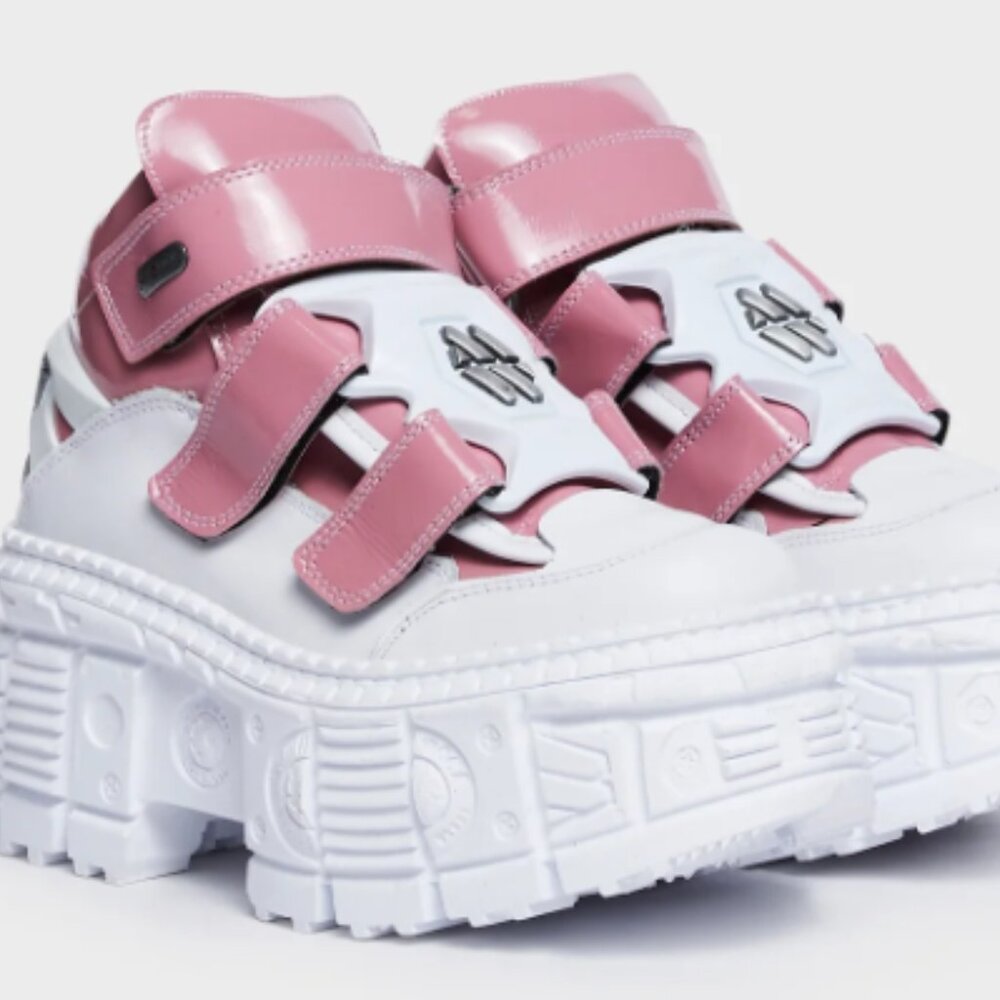 NEW ROCK: ANKLE BOOT PINK TANK PLATFORM CHUNKY  Women's Size 10 US / 42 EU (NEW)
